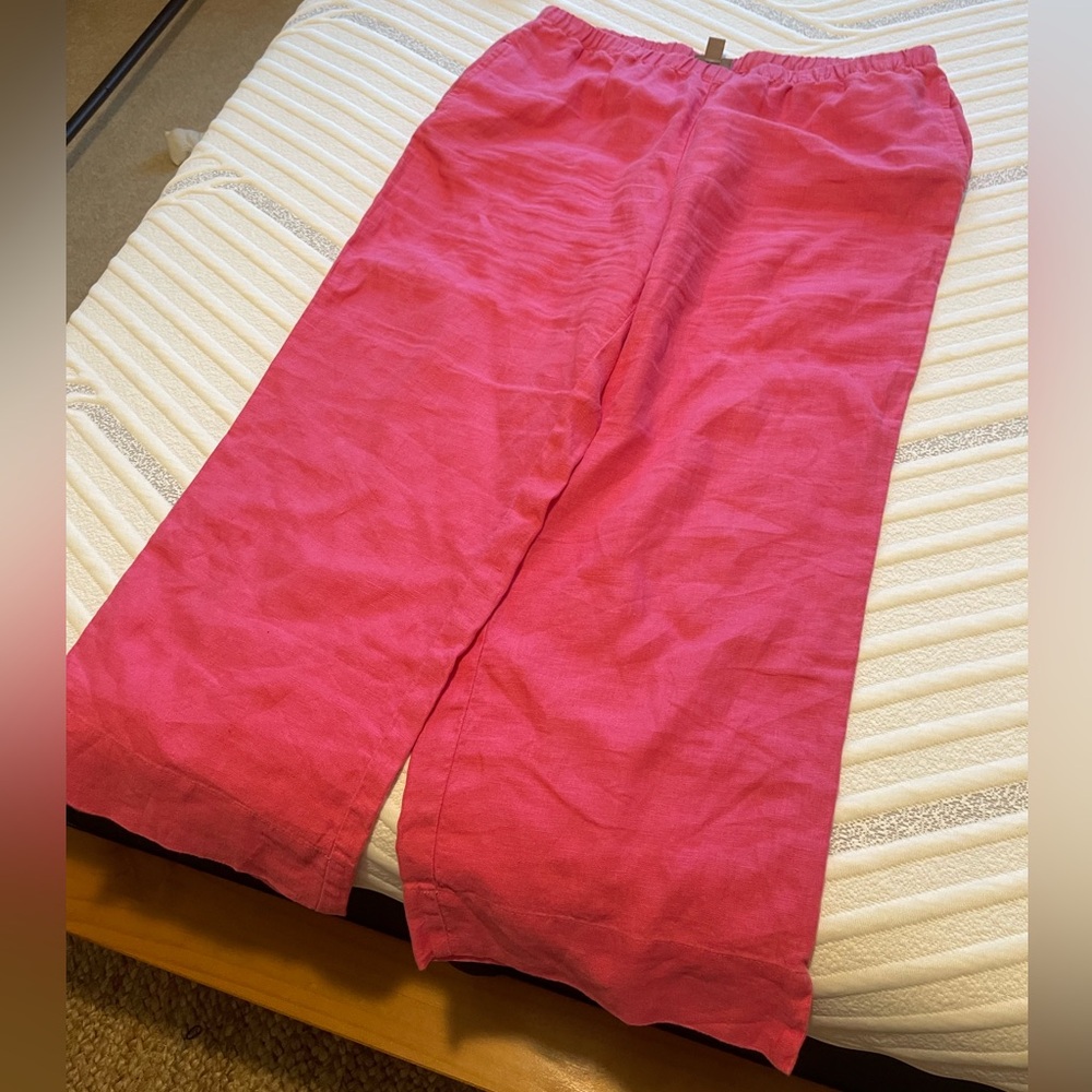 J Jill 100% Linen Casual Pull on Pants